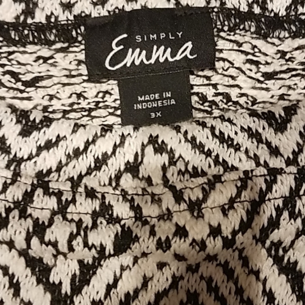EUC SIMPLY EMMA Embellished Beaded Epaulets 3/4-Sleeve Art Deco Pullover Sweater - Picture 2 of 4